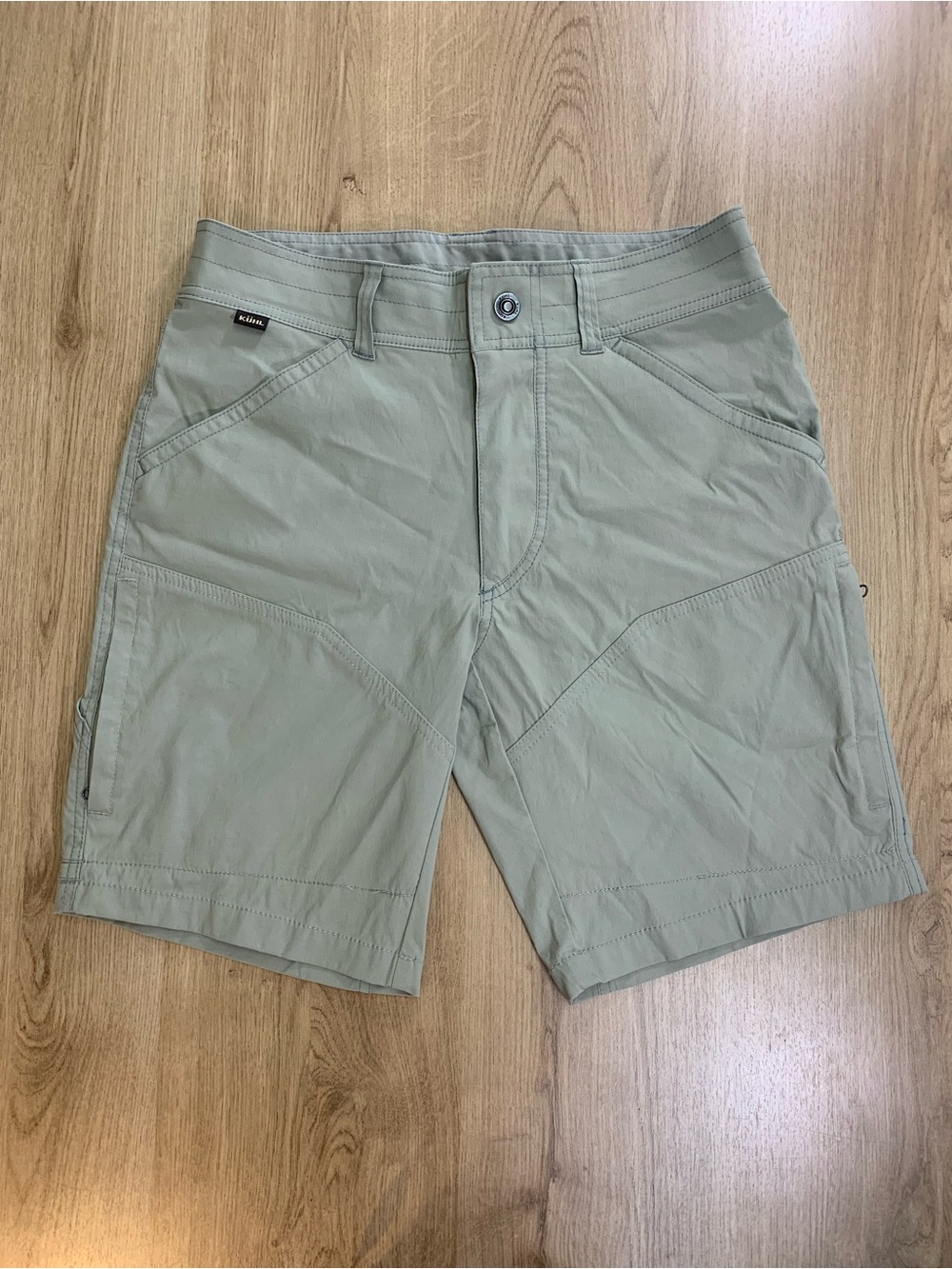 KÜHL Renegade Cargo Hiking Shorts Size 30 Light Khaki Gray Outdoor Nylon